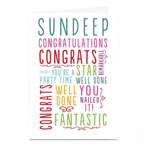 Congratulations Cards Personalised Well Done Cards For 99p Online Uk Card Factory