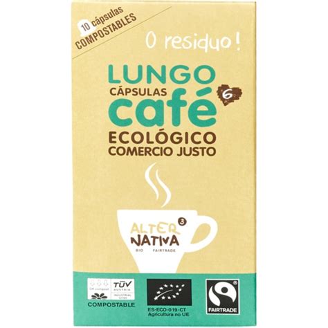 Café Longo para Nespresso Biológico embalagem 10 cápsulas Alternativa