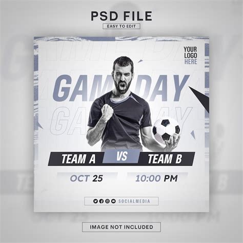 Premium PSD Football Match Day Social Media Post Template