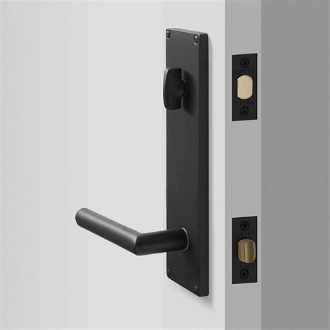 Tate Door Set With Otto Lever Flat Black Sliding Barn Door Hardware