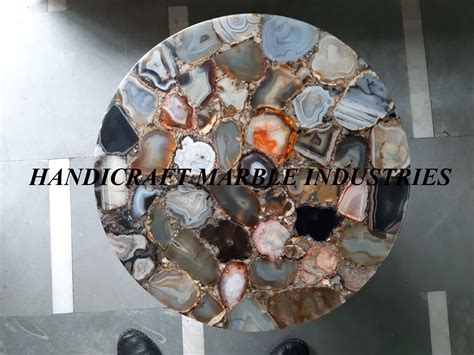 Natural Agate Round Table Agate Side Table Agate Stone Table Etsy Uk