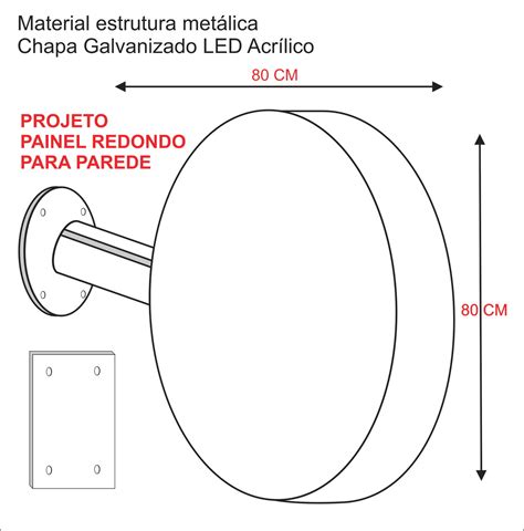 Placa Luminosa Dupla Face Led Acr Lico Personalizada Redondo