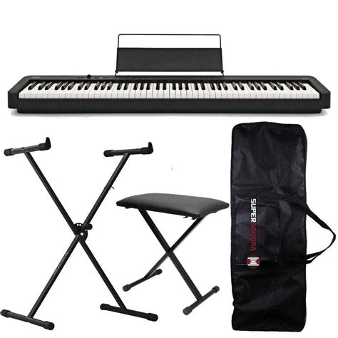 Kit Piano Digital Cdp S Casio Teclas Capa Suporte Em X Banqueta