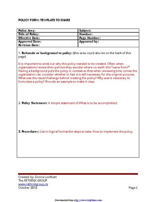 Policies And Procedures Template 1 - PDFSimpli