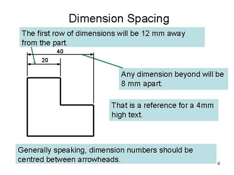 BASIC DIMENSIONING RULES Dimension Terminology Extension line Arrowhead