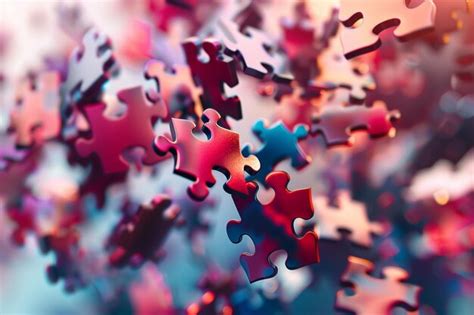 Premium Photo Abstract D Puzzle With Floating Pieces And Shifti