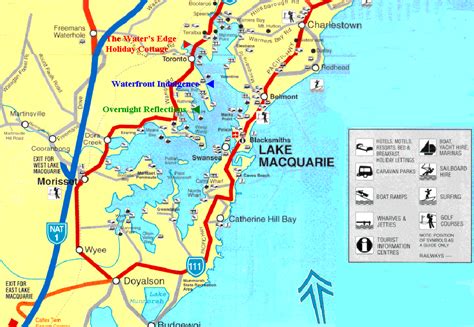 Australia Map of Lake Macquarie Travel Australia : Accommodation ...