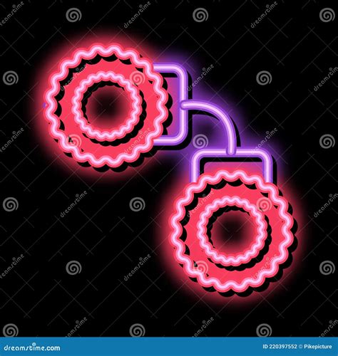 Handcuffs Sex Neon Glow Icon Illustration Stock Vector Illustration