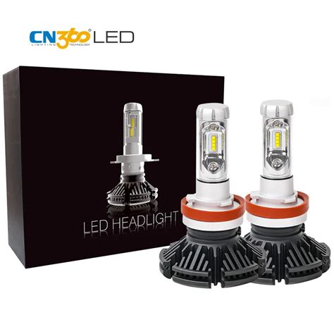 Lâmpada led para farol de carro cn360 2 peças led h11 h9 h8