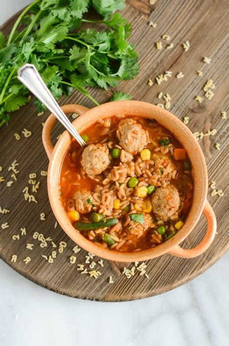 Mexican Alphabet Soup With Turkey Meatballs The Cake Chica