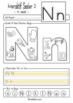 N sesi için 23 fikir okuma harfleri öğreniyorum alfabe çalışma