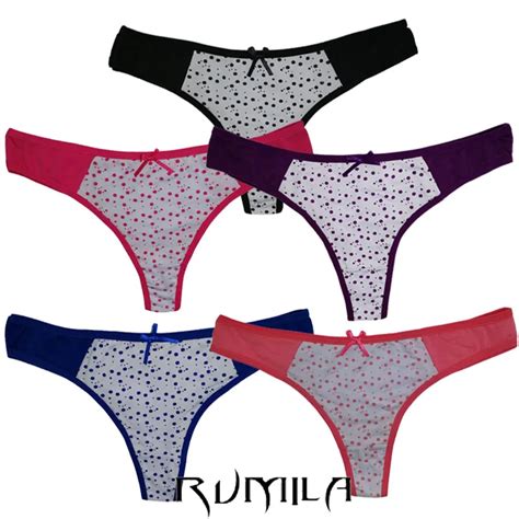 Cotton Multi Color Sexy Cozy Comfortable Lace Briefs Thongs Women