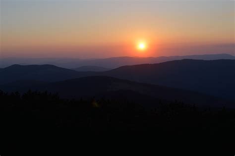 Sunset in the mountains. Alone with the nature on Pilsko.