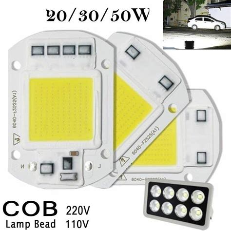 DIY LED Floodlight 220 110V için 1PC 20W 30W 50W Yüksek Güç LED COB