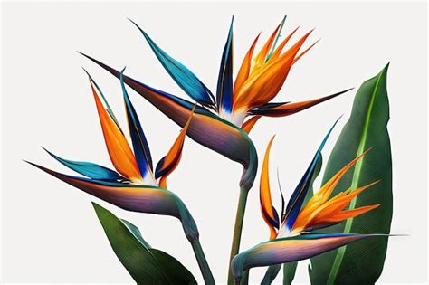 Premium Photo Bird Of Paradise Flowers Isolated On A White Background