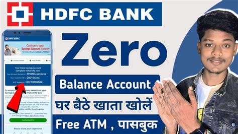 Hdfc Zero Balance Account Opening Online Hdfc Bank Account