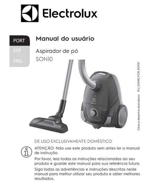 Manual De Instruções Do Aspirador De Pó Electrolux Son10 Eletro Home