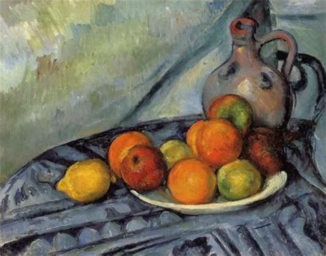 Fruit And Jug On A Table Paul Cezanne Pinturas De Bodegones