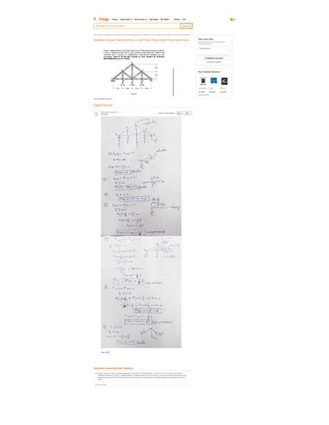 Figure 1 Below Shows A Roof Truss Equal Load P H Chegg Was This