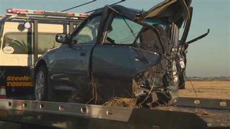 Car Torn In Half In Collision Near Sacramento