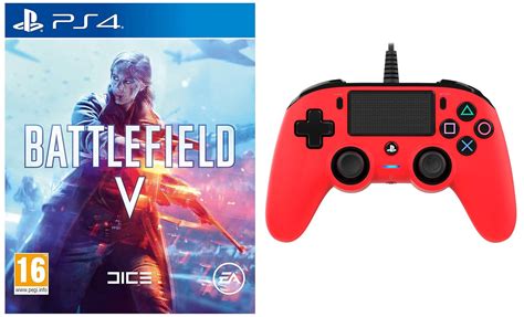 Buy Battlefield V Ps4nacon Wired Compact Controller For Ps4 Red