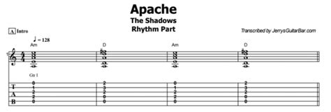 The Shadows Apache Guitar Lesson Tab Chords Jerry S Guitar Bar