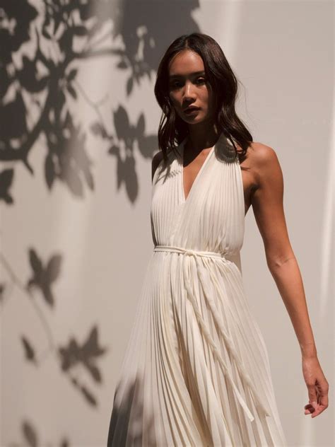 Open Back Dress Nude Pomelo Fashion