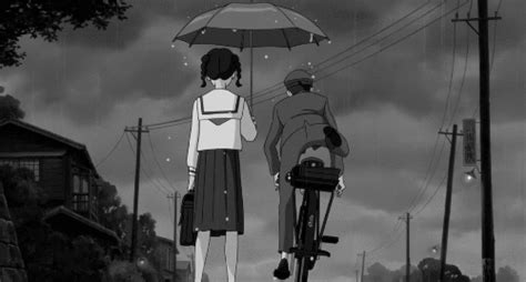 Black And White Animated  Up On Poppy Hill Studio Ghibli Black