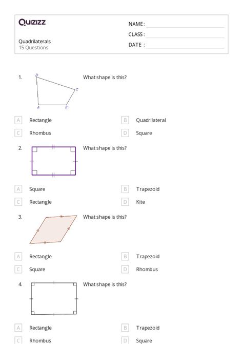 50 Quadrilaterals Worksheets On Quizizz Free And Printable