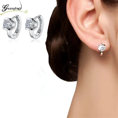 Aliexpress Buy Fashion Small Round Zircon Hoop Earrings For Women