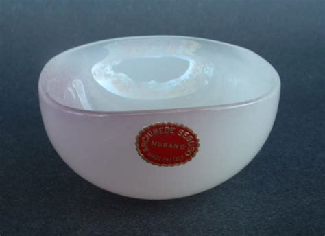 Archimede Seguso Unusual Colored Bowl Original Label 1 15570289