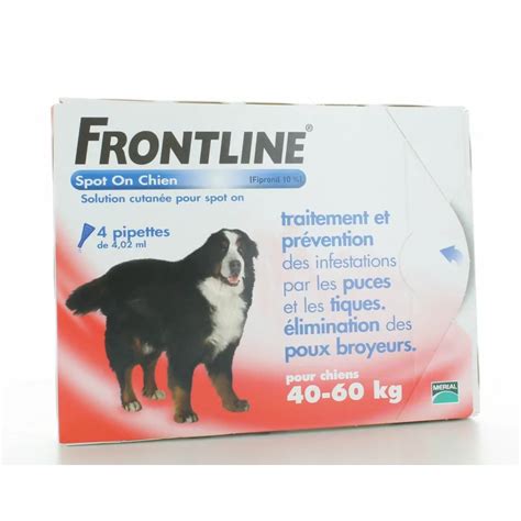 Frontline Spot On Chien 40 60 Kg 4 Pipettes