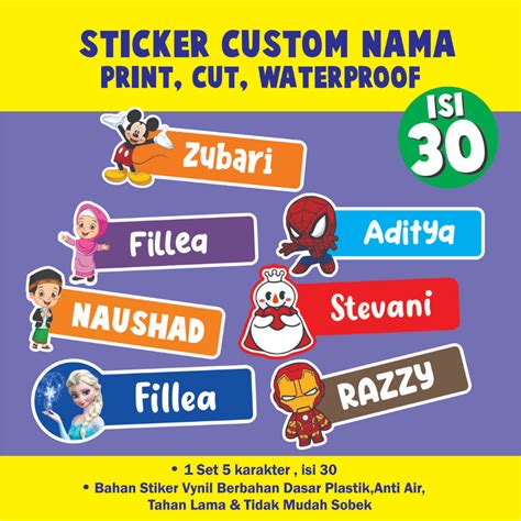 Jual Sticker Nama Waterproof Sticker Label Nama Sticker Label Nama