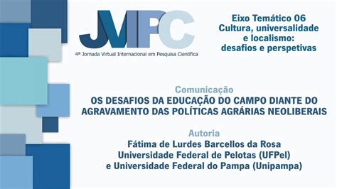 Jvipc Et F Tima De Lurdes Barcellos Da Rosa Youtube