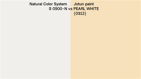 Natural Color System S 0500 N Vs Jotun Paint PEARL WHITE 0312 Side By