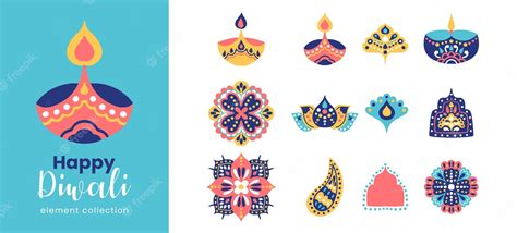 Premium Vector | Diwali simple lantern vector element collection set ...