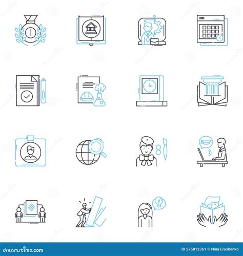 Serie Di Icone Lineari Didattiche Pedagogia Metodologia Di