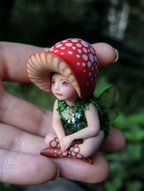 Tiny Woodland Mushroom Fairy By Celia Anne Harris Ooak Made To Order Etsy