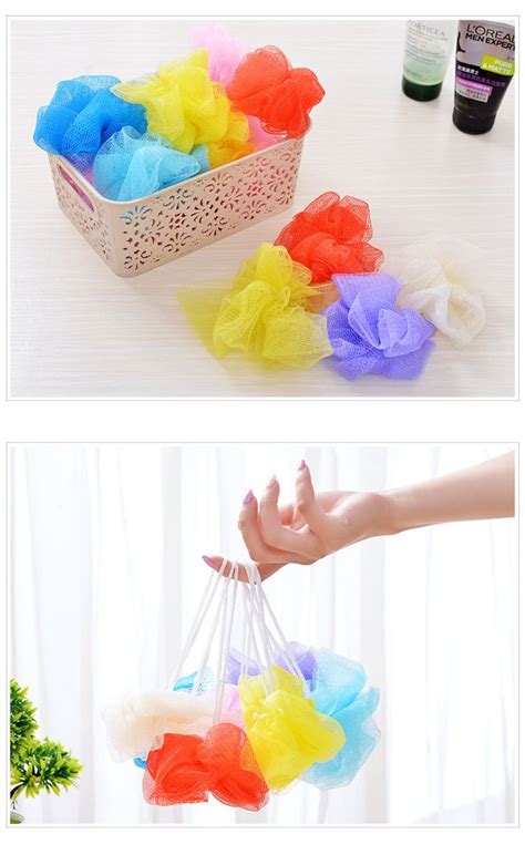 Multi Colors 8g 15g 20g 30g Bath Shower Sponge Pouf Loofahs Nylon Mesh