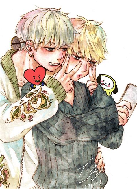 rita on Twitter Vmin Ilustrações Bts desenho