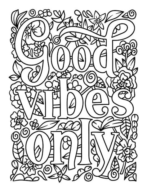 Premium Vector Good Vibes Only Motivational Quote Coloring Page In