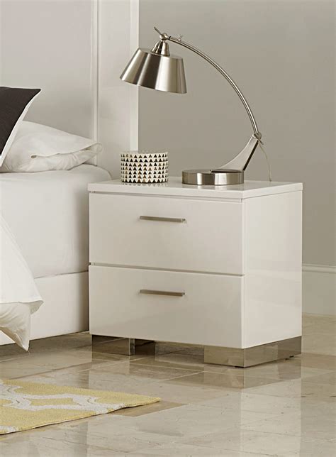 Homelegance Linnea Night Stand - High-Gloss White 1811W-4 at Homelement.com