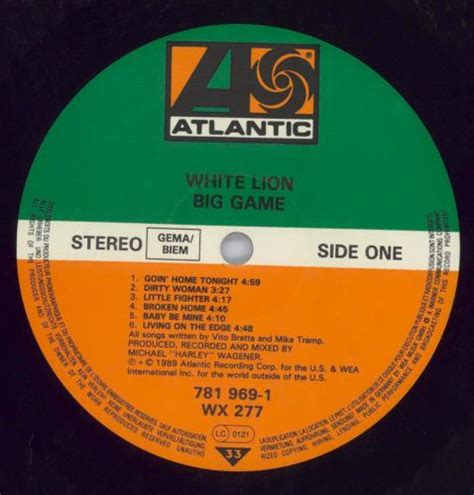 White Lion Big Game Poster Promo Uk Promo Vinyl Lp Album Lp Record 820674