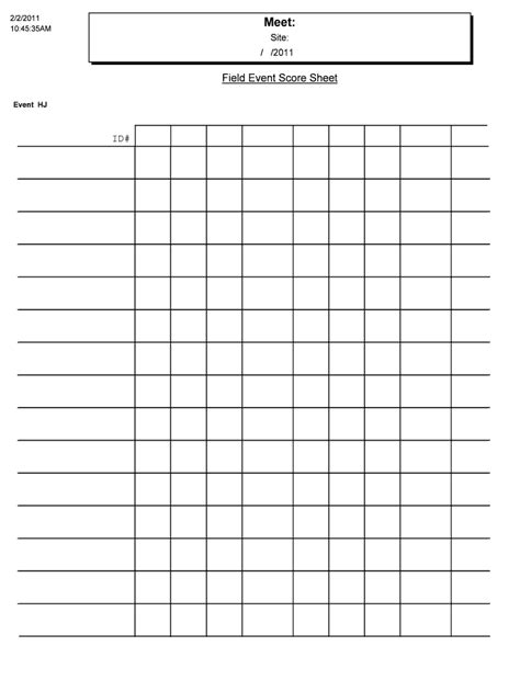 Fillable Online Field Event Score Sheet Fax Email Print PdfFiller