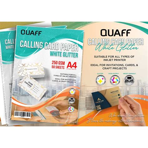 Quaff Calling Card Paper Gsm A With Glitter Sheets Shopee