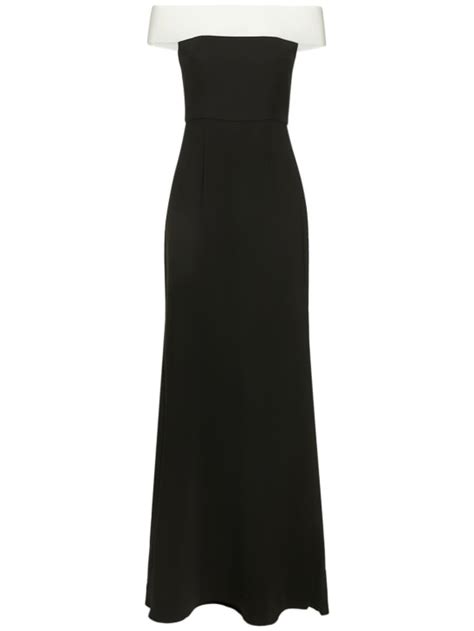 Contrast Off The Shoulder Maxi Dress Roland Mouret Women Luisaviaroma