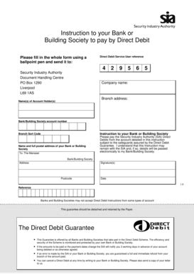 Fillable Online Direct Debit Mandate Security Industry Authority Fax