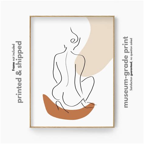 Nude Female Line Art Naked Woman Wall Art Naked Woman Line Drawing