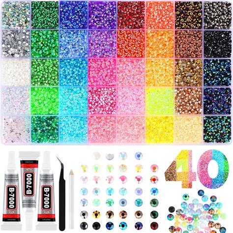 40 Colors Resin Jelly Rhinestones for Bedazzling, 3mm 32000 Pcs