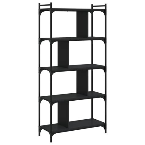 Biblioth Que Niveaux Armoire De Livres Meuble De Rangement Noir